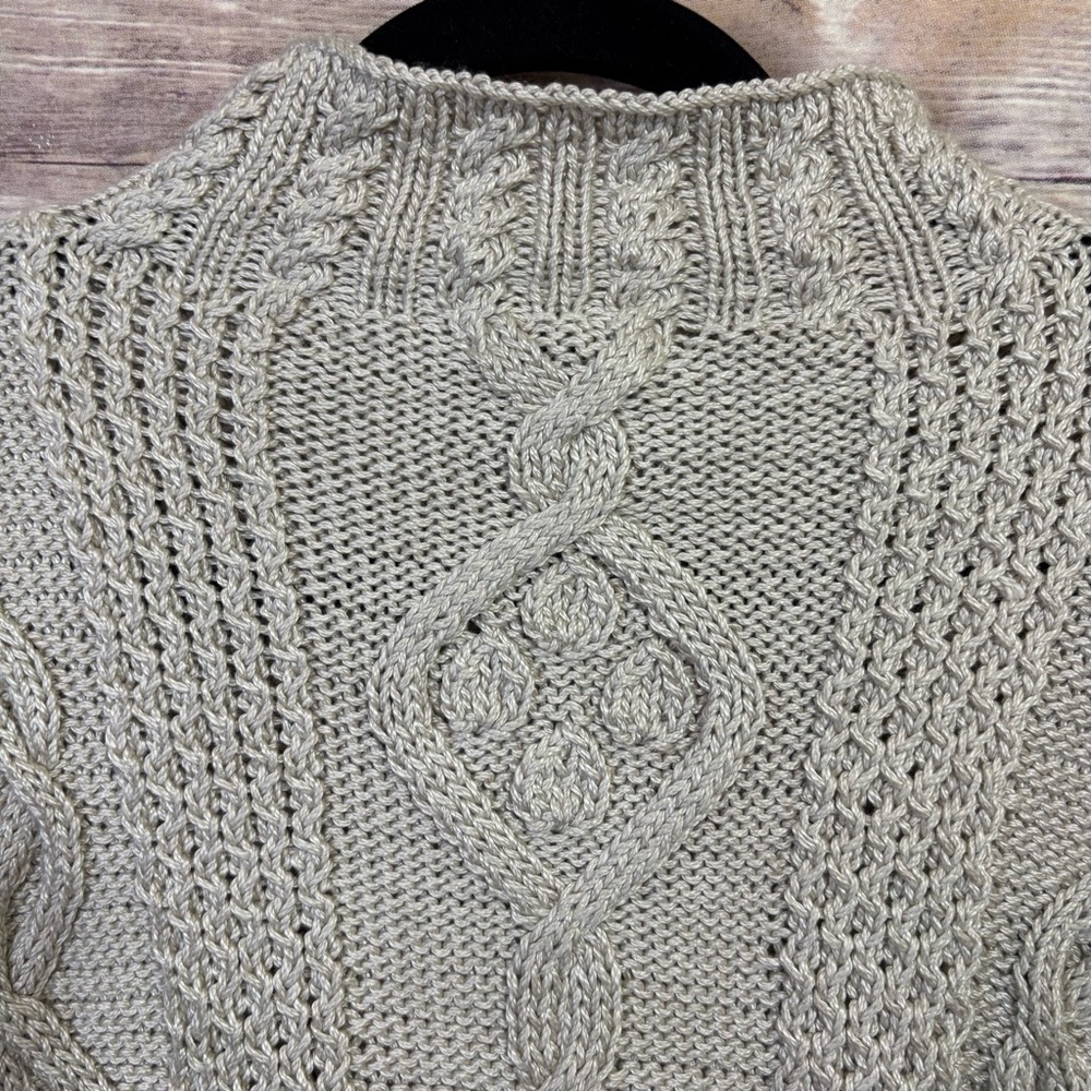 Deirdre McGuire Hand Knitted Cable Knit Mock Neck Size Large - Picture 8 of 8